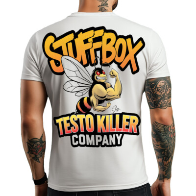 Stuff Box Männer Shirt Rundhals kurzarm Testo Killer weiß STB-1267 Print TShirt