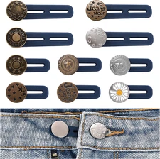 10 Pack Pants Expander Button Jeans Waist Extender Button10 Styles for Men Women