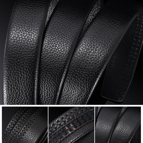 Gentleman Mens Faux Leather Automatic Buckle Belt Waistband Waist Strap Belts - Picture 4 of 8