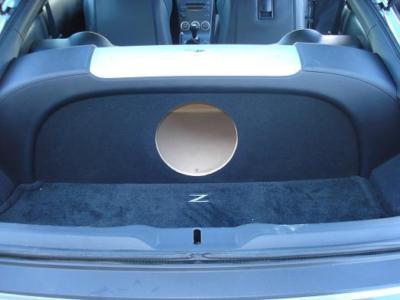 Fits Nissan 350Z - Custom Subwoofer Enclosure Box & Plexiglass Amp