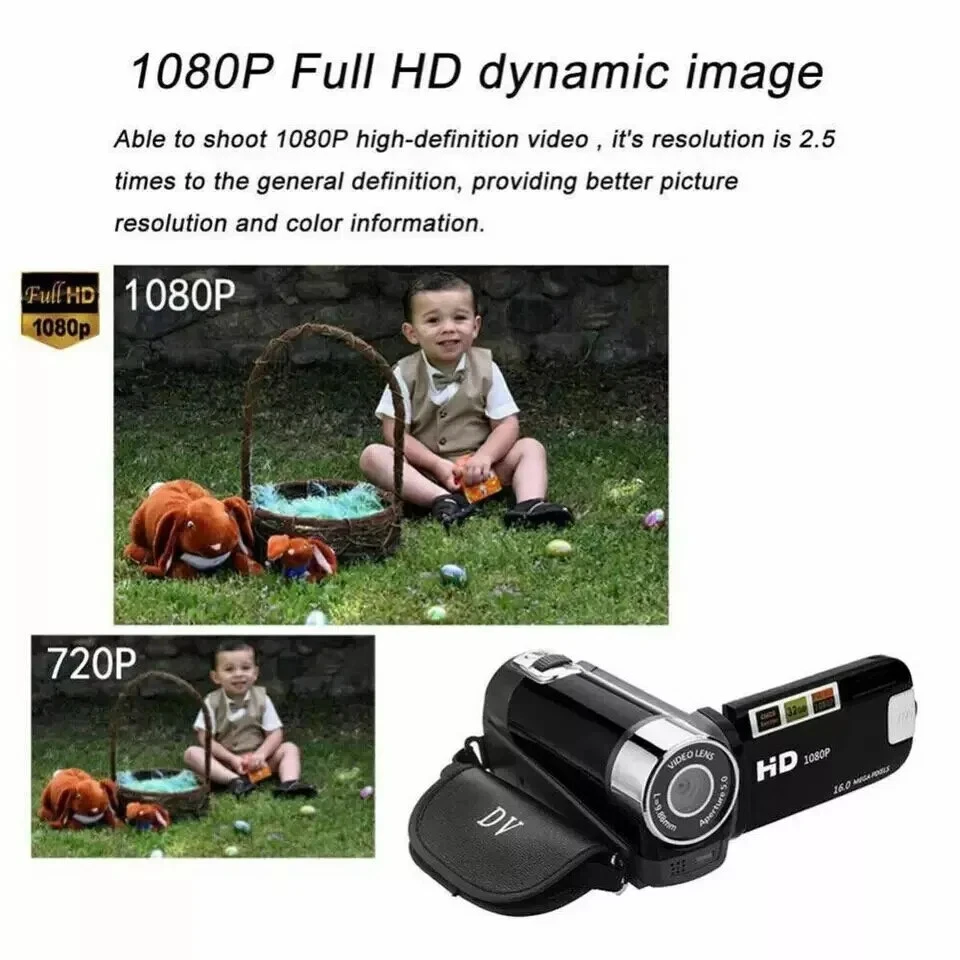 HandyCam Video Digital Video Camera Night Vision CamCorder HD 16x Zoom Universal - Image 3 of 4
