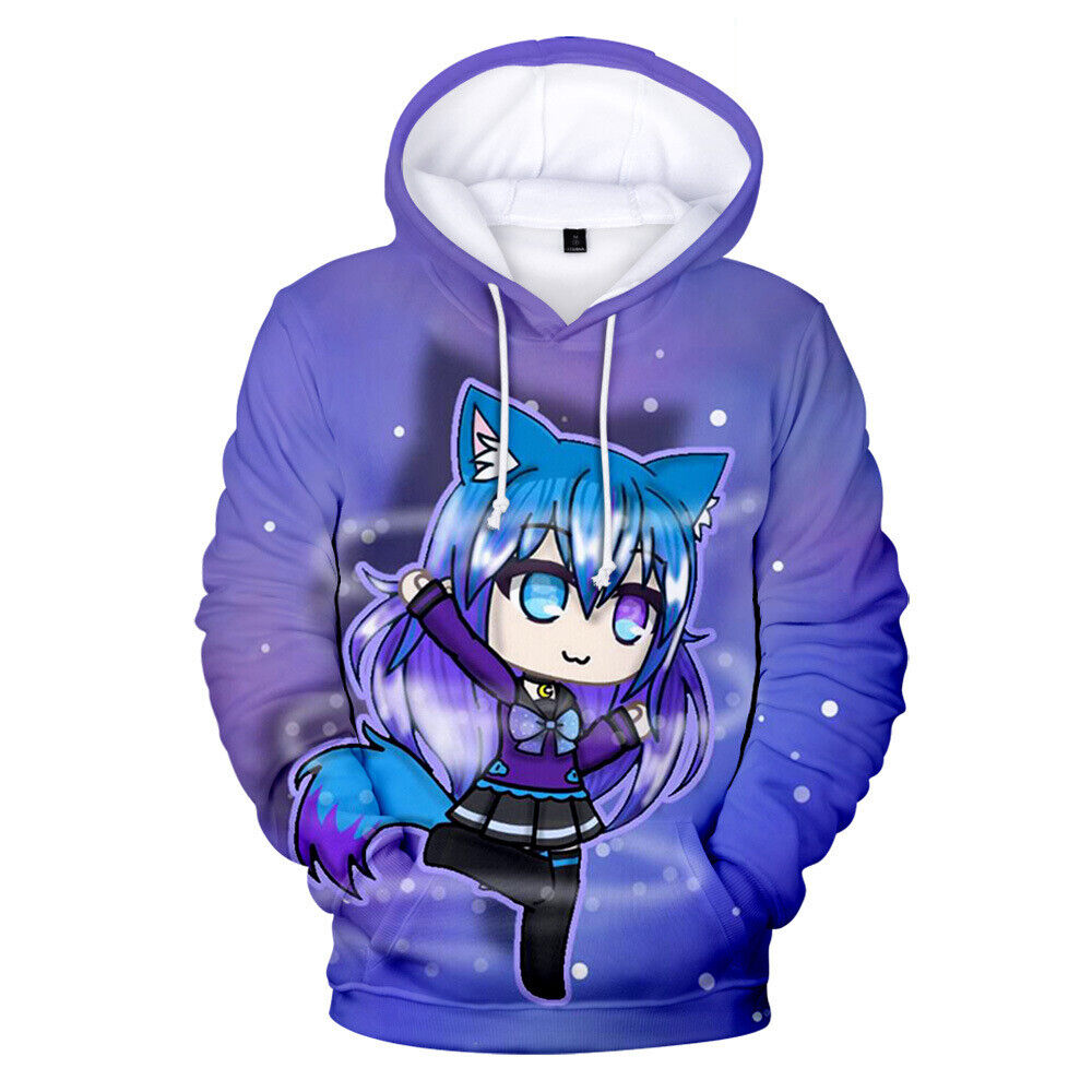 Desenhos Animados Gacha Life Hoodie Homens / Mulheres 3D Zipper