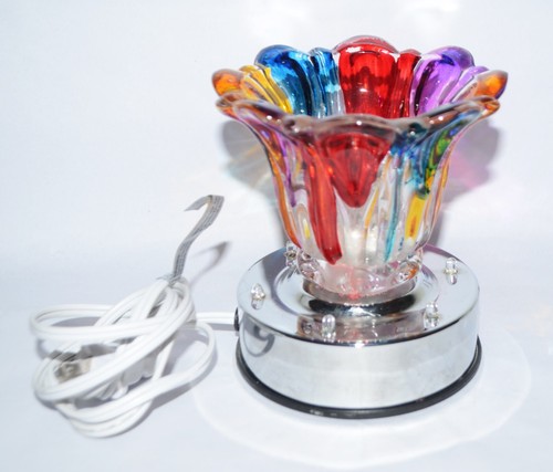 Rainbow Multicolor Electric Oil Burner Light Up Glass Aroma Fragrance Warmer - Picture 9 of 14