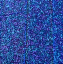 1 Yard VTG Woodblocks Hoffman California Fabrics Jewel Tones Purple Green Cotton