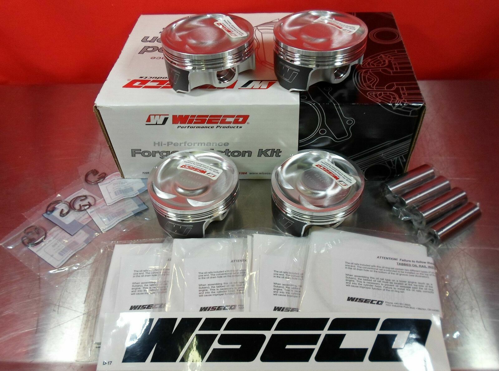 Wiseco Volkswagen 1.8T 5V Dished -7cc 81mm Piston Shelf Stock