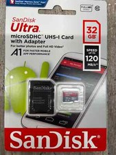 Sandisk 32GB Ultra MicroSD Memory Card Microsdhc uhs-i w/Adapter NEW Micro SD