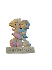 Vintage Precious Moments Hug One Another Brooch Pin Enesco 1989 Pastel