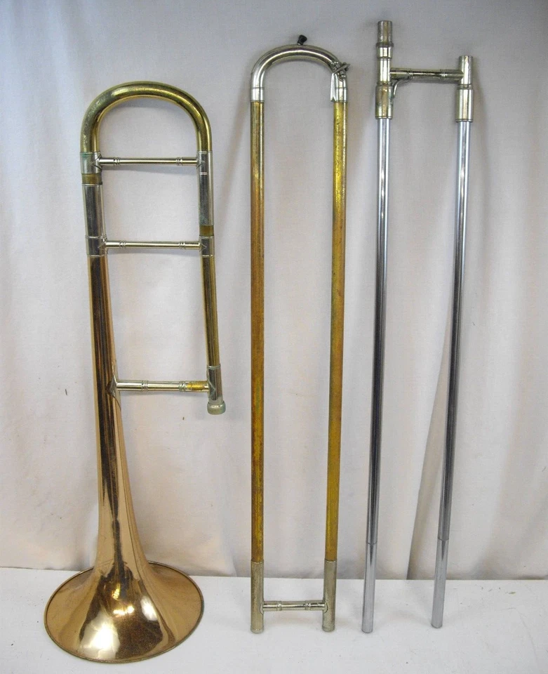 C. G. CONN 8H ELKHART PROFESIONAL TROMBÓN TENOR ROSA LATÓN CAMPANA VINTAGE Foto 2 de 4