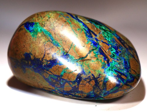 328 g 3.45" Sharp Polished Free Form Azurite Malachite Chrysocolla, Peru! AZS310 - Picture 2 of 6