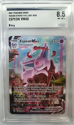 NEAR MINT 8.5 Espeon VMAX #270 Pokemon Fusion Strike Full NEAR MINT 8.5 Espeon VMAX #270 Pokemon Fusion Strike Full