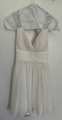 Windsor Women s White Cocktail Dress, Size 7/8