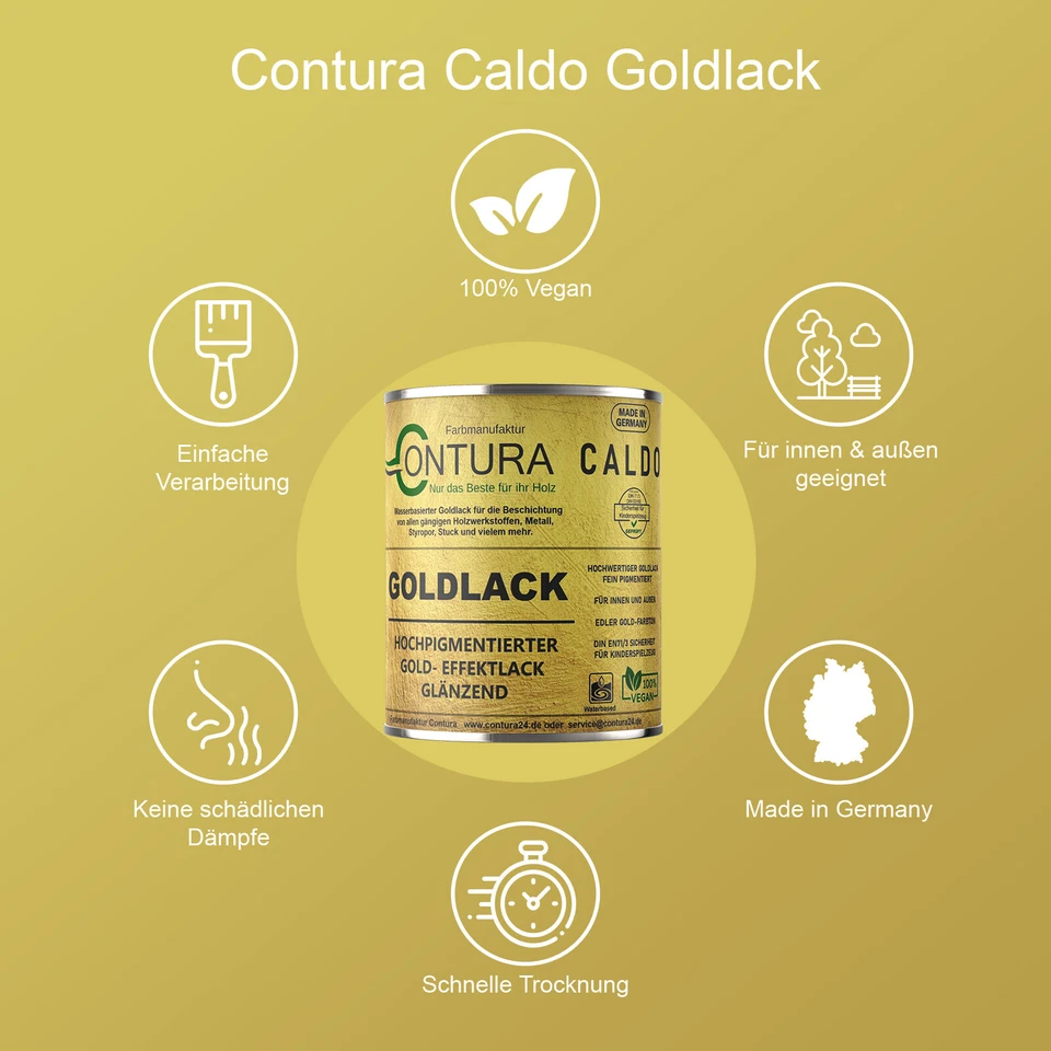 Goldlack Goldfarbe Gold Effektlack Möbellack Holzlack Metalllack Möbel Farbe - Bild 3 von 4