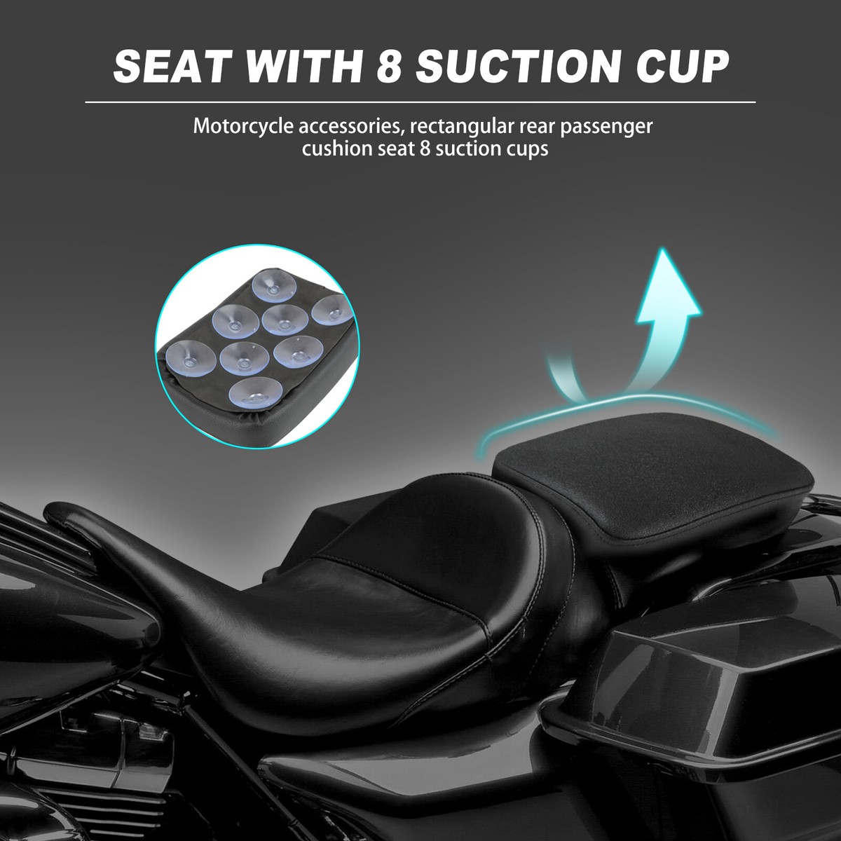 Rear Passenger Seat Pillion Pad 8 Suction Cup For Yamaha V Star