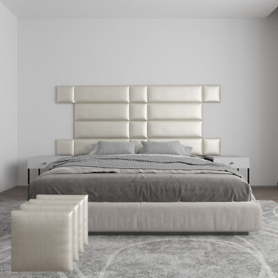 Wall Panel Pros 4 pack of 12x12'' Upholstered Wall Panels Textured Vinyl