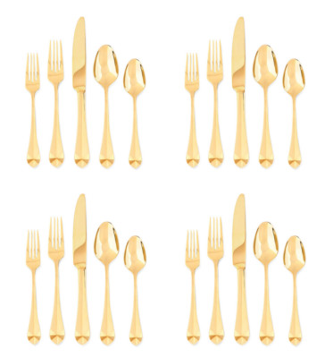 Argent Orfevres Electroplate BELVOIR FULL GOLD  Service for Four - 20pc Set N/O