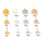 200 pcs Flat Blank Pad with Loop Earring Ear Post Stud & Stopper Dangle Earring
