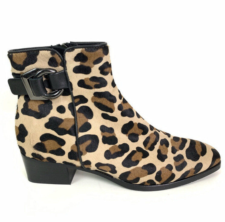 Aquatalia Faria Calf Hair Leopard Women's Size Zip Booties