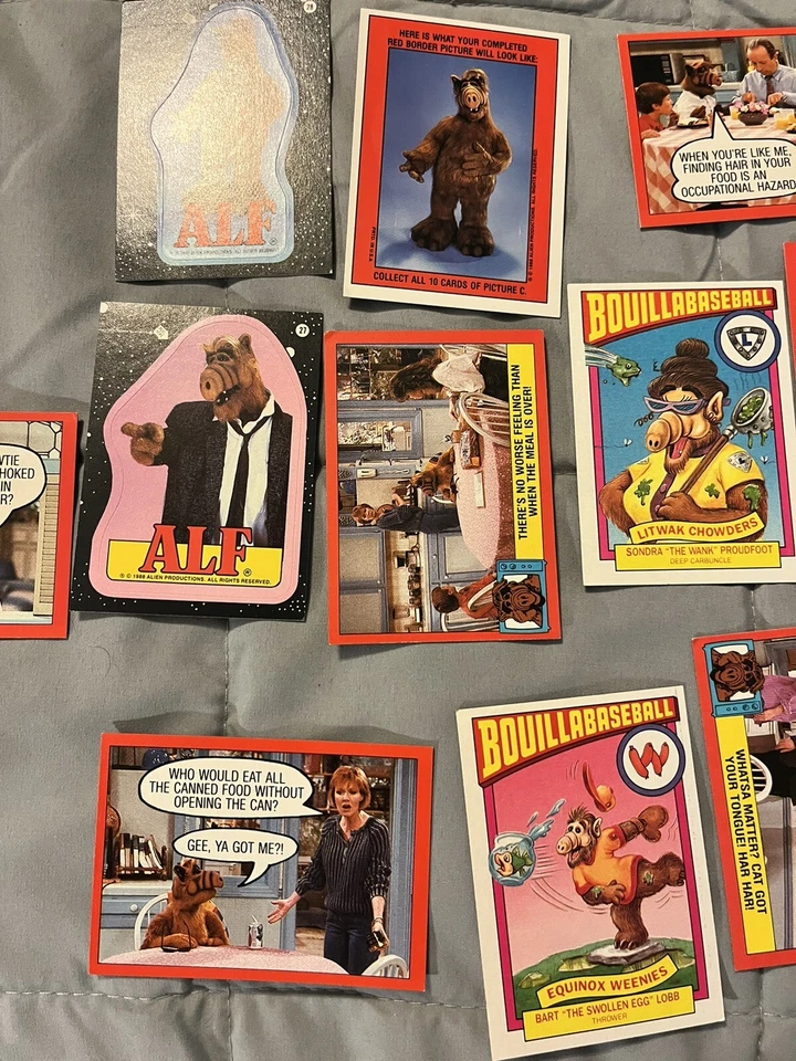 Vintage 1980s Movie Comic Card Lot Alf Tv Show Boillabaseball Melmac Alien Dog - Image 3 of 4