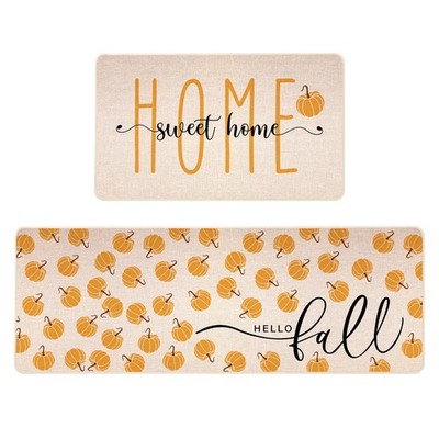 Siilues Fall Kitchen Mats Set of 2, 17'' x 29'' /17'' x 47'', Multicolor 01 