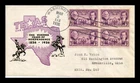 DR JIM STAMPS US COVER TEXAS CENTENNIAL FDC SCOTT 776 BLOCK OF 4 IOOR CACHET