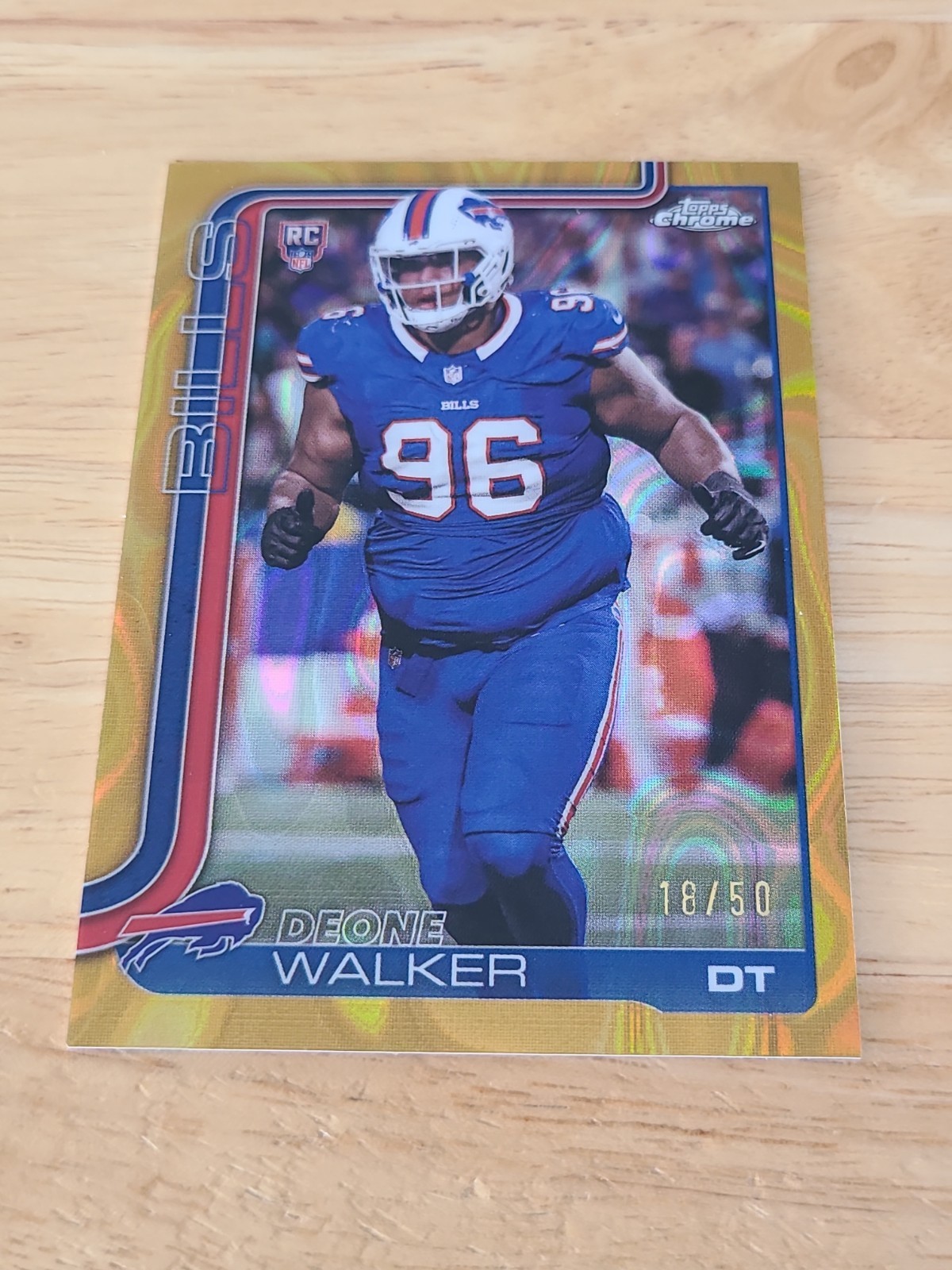 2025 Topps Chrome #360 Deone Walker Bills Rookie Gold Lava Refractor /50 $$$