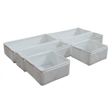 6 pack White Fabric Drawer Organizer Divided Compartment Set 3 Sizes