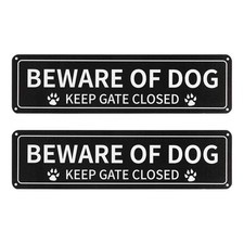 2 Pack Beware of Dog Sign, 12X3 Inch Rust .040 Aluminum Metal Sign,2578