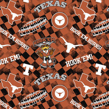 Official Licensed University of Texas Cotton Quilting Fabric-Texas Longhorns Che