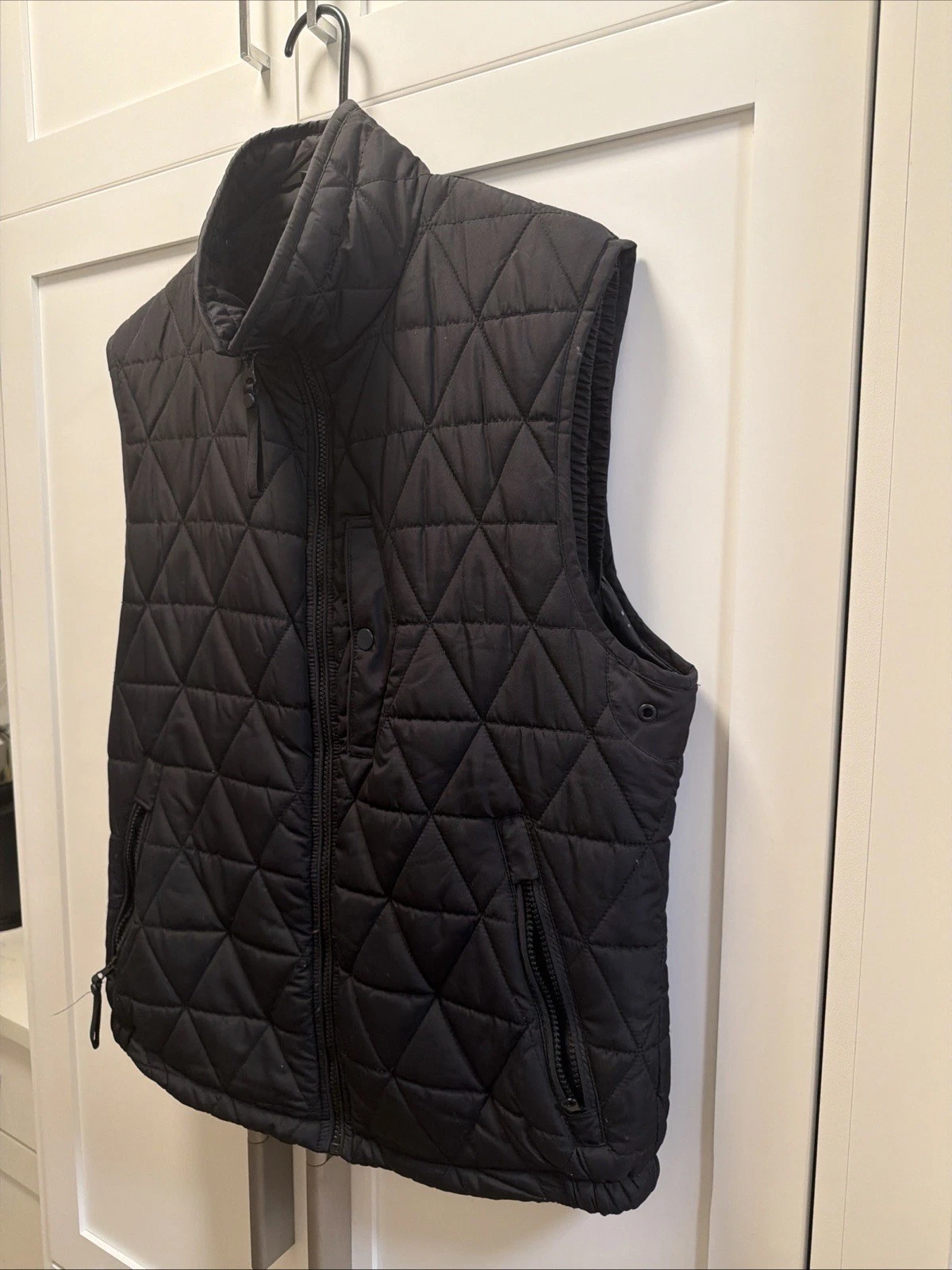 Marc New York Andrew Marc Men's Navy Quilted Full Zip Vest Zipped Pockets M image 4