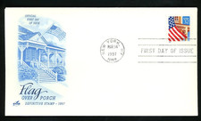 FLAG OVER PORCH FLAG   1997 ARTCRAFT CACHET  FDC VF UNADDRESSED