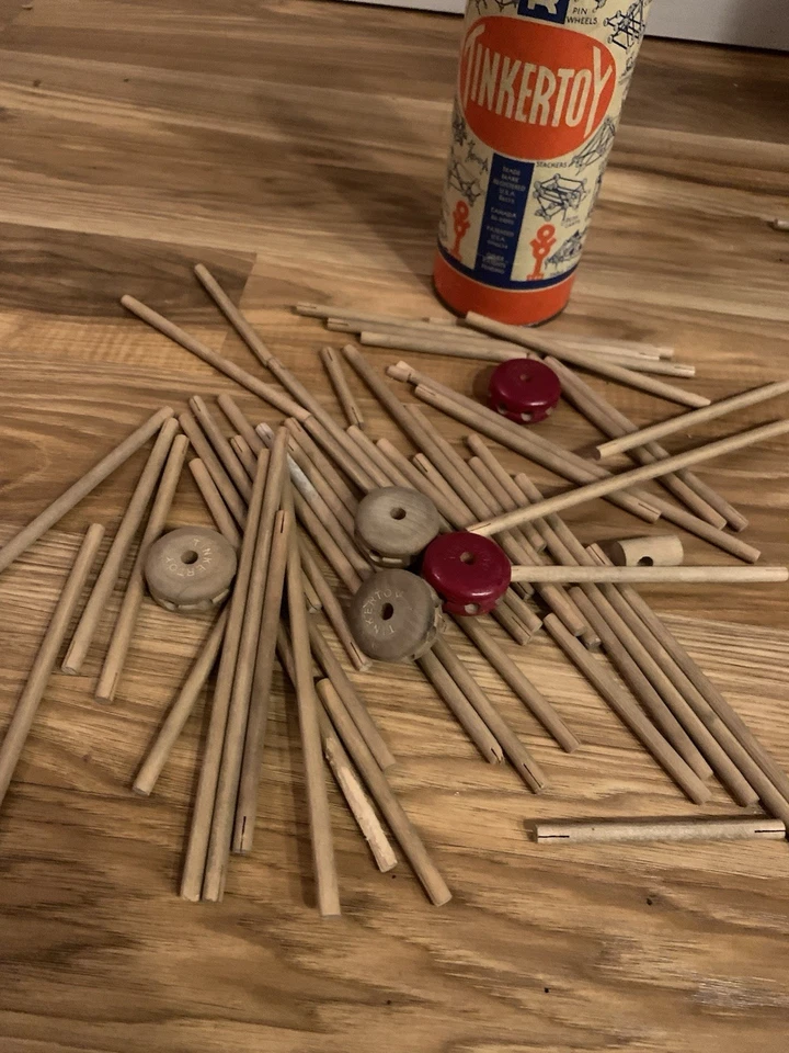 Vintage 1927-1931 Toy Tinkers Inc. Tinkertoy Set with Pieces Shown - Image 2 of 2