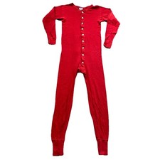 Vintage Duofold Union Suit Medium Red One Piece Base Layer Thermal 70s