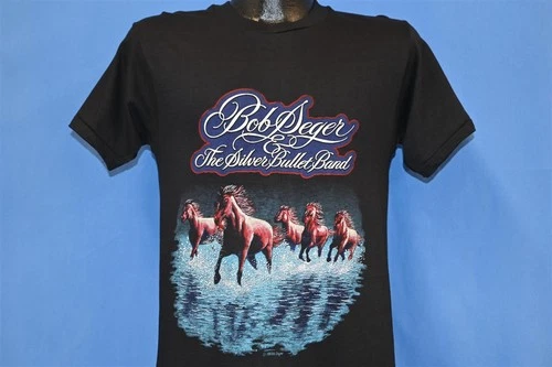 80s BOB SEGER & SILVER BULLET BAND TOURING AGAINST THE W 1980s vintage concert t-shirt, vintage, size S, single stitch, B+ condition