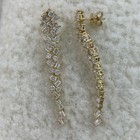 4.9ct Emerald & Round Drop Earrings Yellow Gold 14K Labcreated Diamond F/VS — photo 9