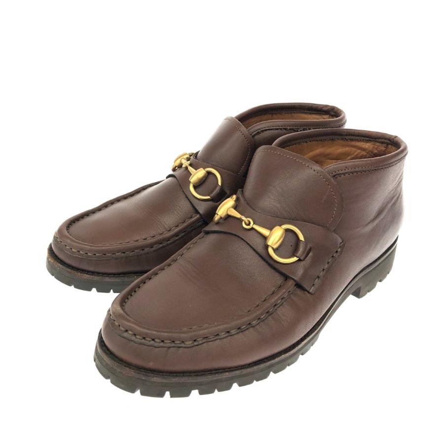 GUCCI Boots Heel Horsebit Leather Brown EU37/US7 116428c thumbnail 21