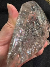 Natural Rainbow White Quartz Freeform Crystal Reiki Healing Decor Gift