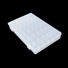 Clear 36 Slots Adjustable Jewelry Rings Storage Box Plastic Container Organizer