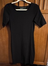 Lauren Ralph Lauren S Black Knit Sheath Dress Short Sleeve Casual Work Preppy