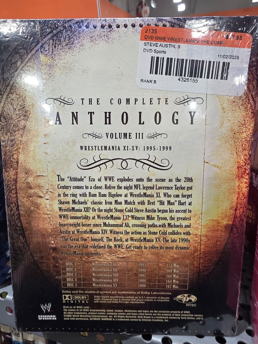 WWE WrestleMania Complete Anthology Vol III 1995-1999 DVD 5-Disc