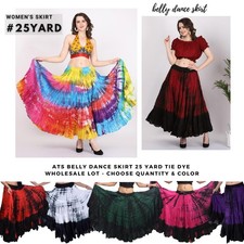 25 Yard 4 Tier 100 Cotton Gypsy Skirt Casual Wear Tie Dye Long Maxi Skirt