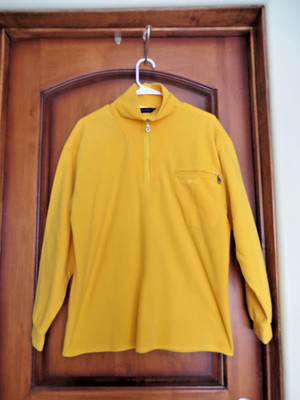 Men's Schoffel Yellow 1/4 Zip Fleece Chest  Pocket w/ Logo Size M Gently Worn