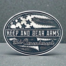Montana Silversmiths Keep and Bear Arms 2nd Amendment Belt Buckle Silver NEW