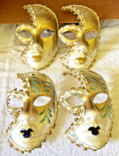 2 sets 2 each set La Maschera del Galeone style Hand Painted Venetian Masks