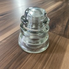 Pair of Vintage Clear Glass Telephone Pole Insulators - Armstrong & Made in USA — listing 3