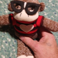 Dan Dee Nerdy Sock Monkey Plush Stuffed Animal Toy