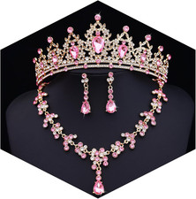 Tiaras and Crowns Jewelry Set for Women Tiaras Earrings and Necklace for Wedding