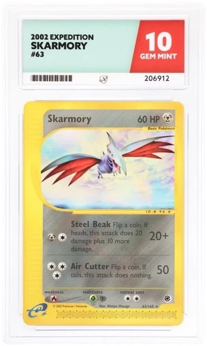 2002 Pokemon Expedition Skarmory 63/165 Ace 10 Population 1 Gem Mint Vintage TCG