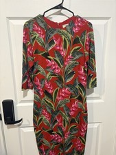 Farm Rio Red Dream Garden Jersey Midi Dress