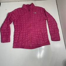 Pink North Face Thermoball Zipper Jacket Youth Girls Size XL Pink Puffer