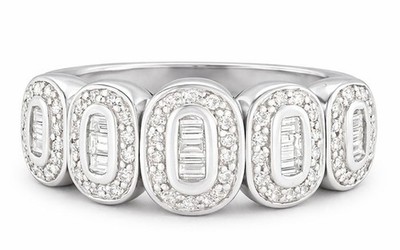 EFFY COLLECTION - GENUINE DIAMOND RING 14K  WHITE GOLD - 16.7 grams